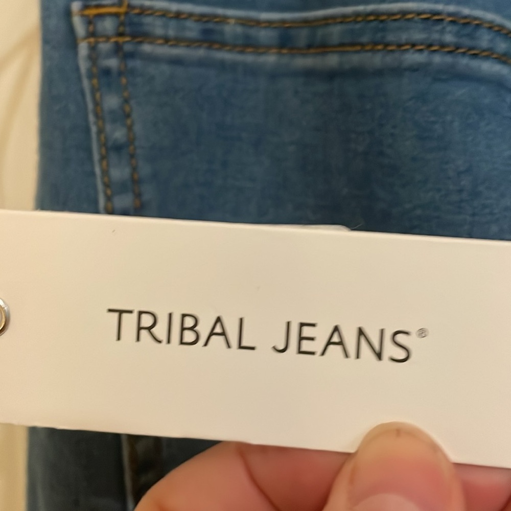 Tribal Jeans size 10 BROOKE high rise hugging wide full length 31” NWT - Picture 6 of 10